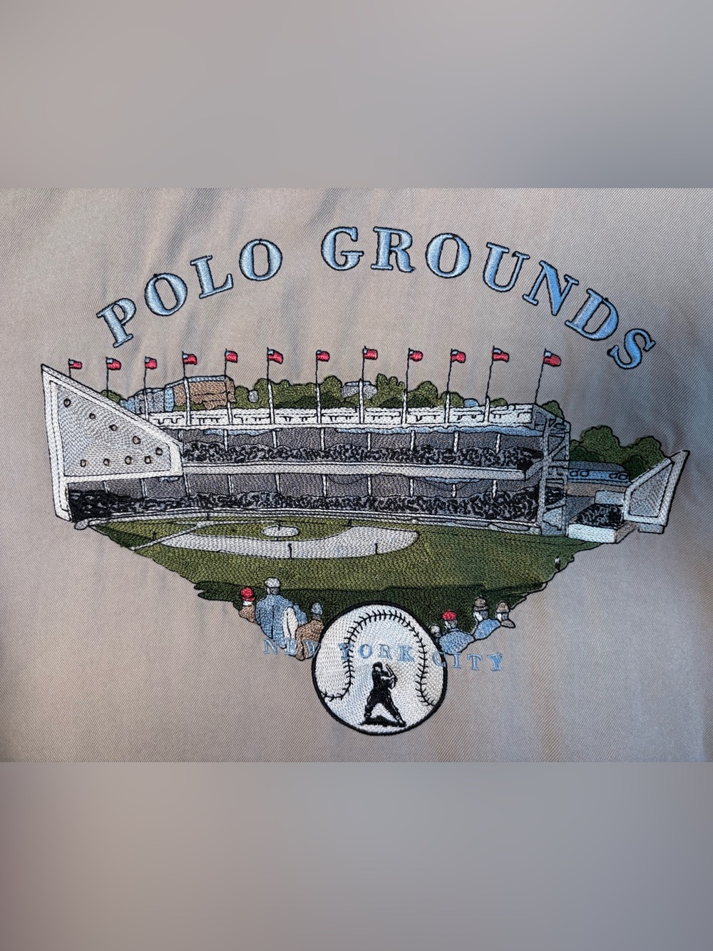 Nat Nast Silk Polo Grounds NY Baseball Shirt Mens XL Limited Edition #52 Beige
